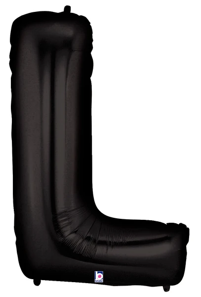40" (34" Inflated) Megaloon Large Foil Letter Shape Balloon L Black