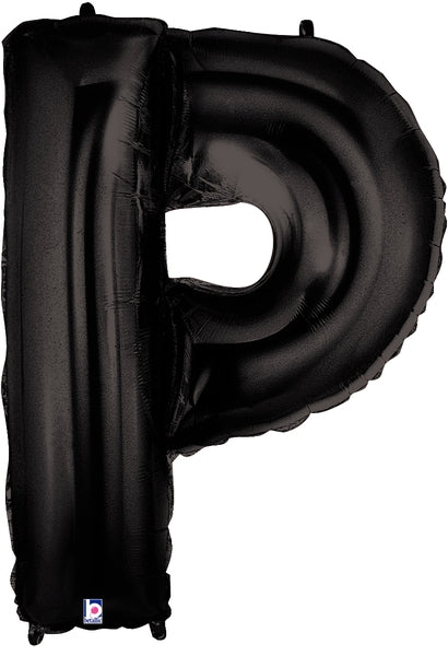 40" (34" Inflated) Megaloon Large Foil Letter Shape Balloon P Black
