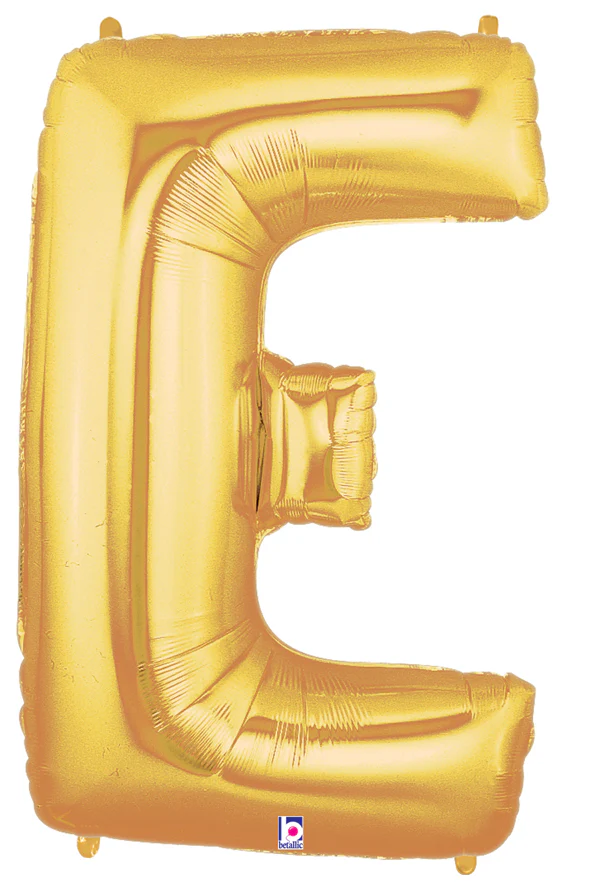 40" (34" Inflated) Megaloon Large Letter Balloon E Gold