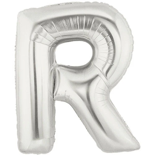 40" (34" Inflated) Megaloon Large Letter Balloon R Silver