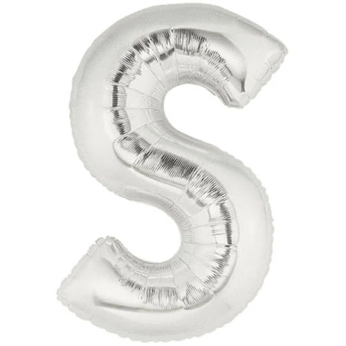 40" (34" Inflated) Megaloon Large Letter Balloon S Silver