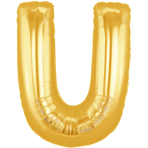 40" (34" Inflated) Megaloon Large Letter Balloon U Gold