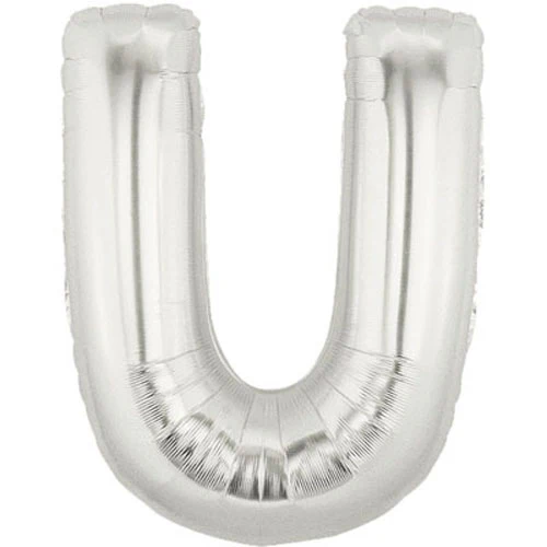 40" (34" Inflated) Megaloon Large Letter Balloon U Silver