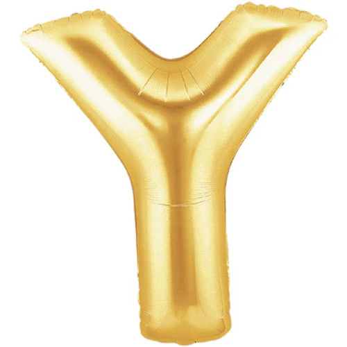 40" (34" Inflated) Megaloon Large Letter Balloon Y Gold