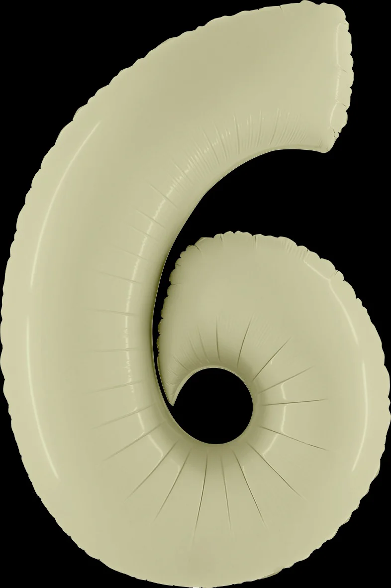 40" (34" Inflated) Number "6" Satin Olive Green Foil Balloons