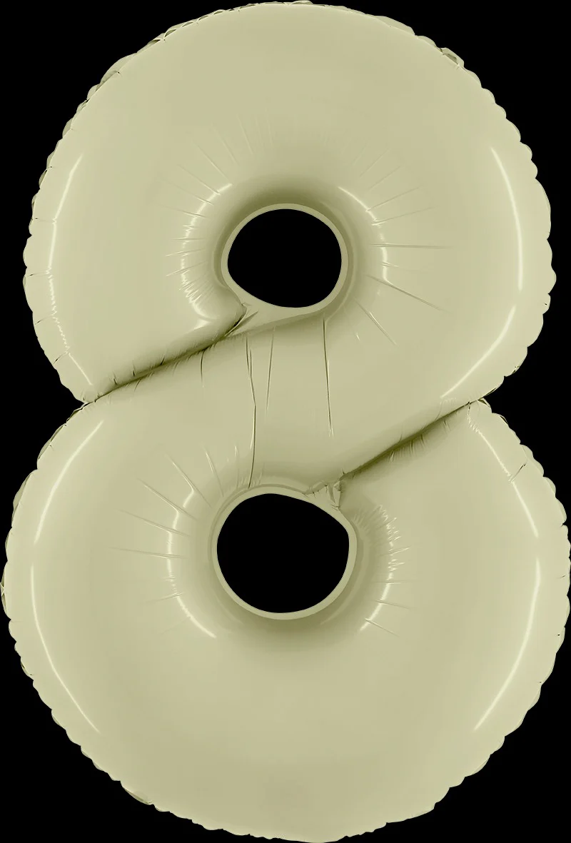 40" (34" Inflated) Number "8" Satin Olive Green Foil Balloons