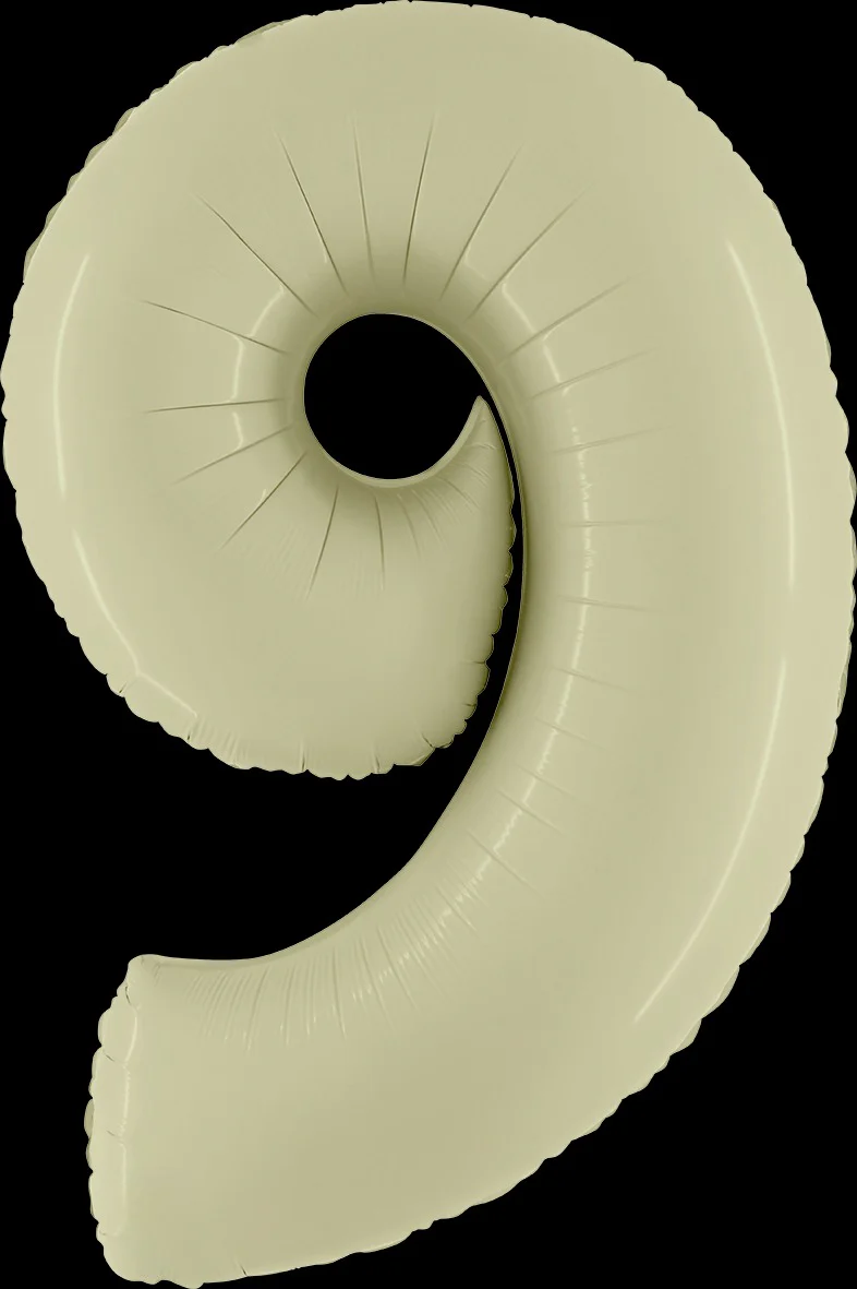 40" (34" Inflated) Number "9" Satin Olive Green Foil Balloons