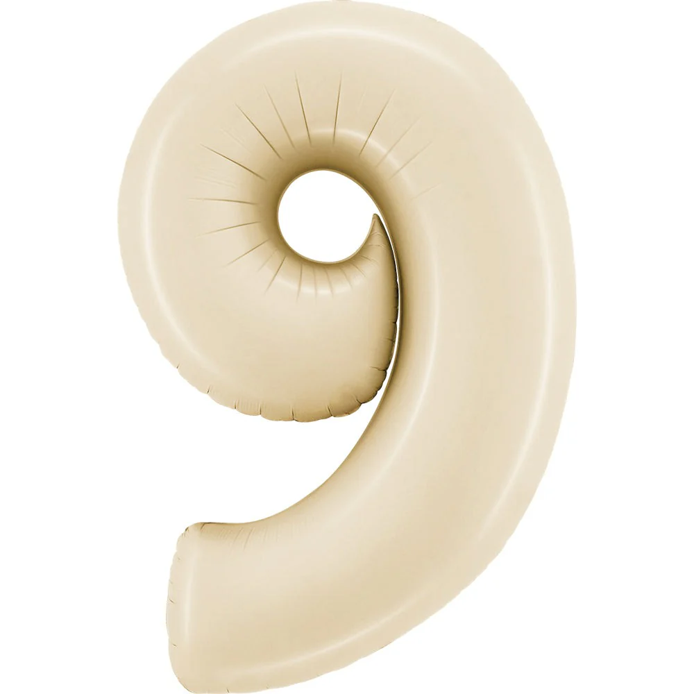 40" (34" Inflated) Number "9" Satin Cream Foil Balloons