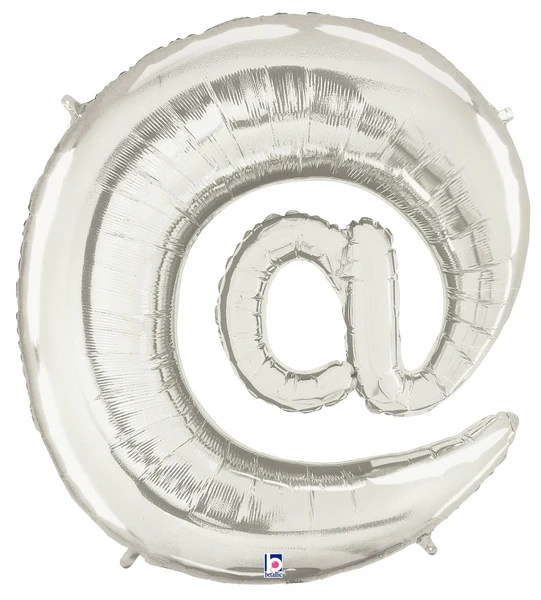 40" (34" Inflated) Megaloon Foil Balloon" At" Symbol ( @ ) Silver