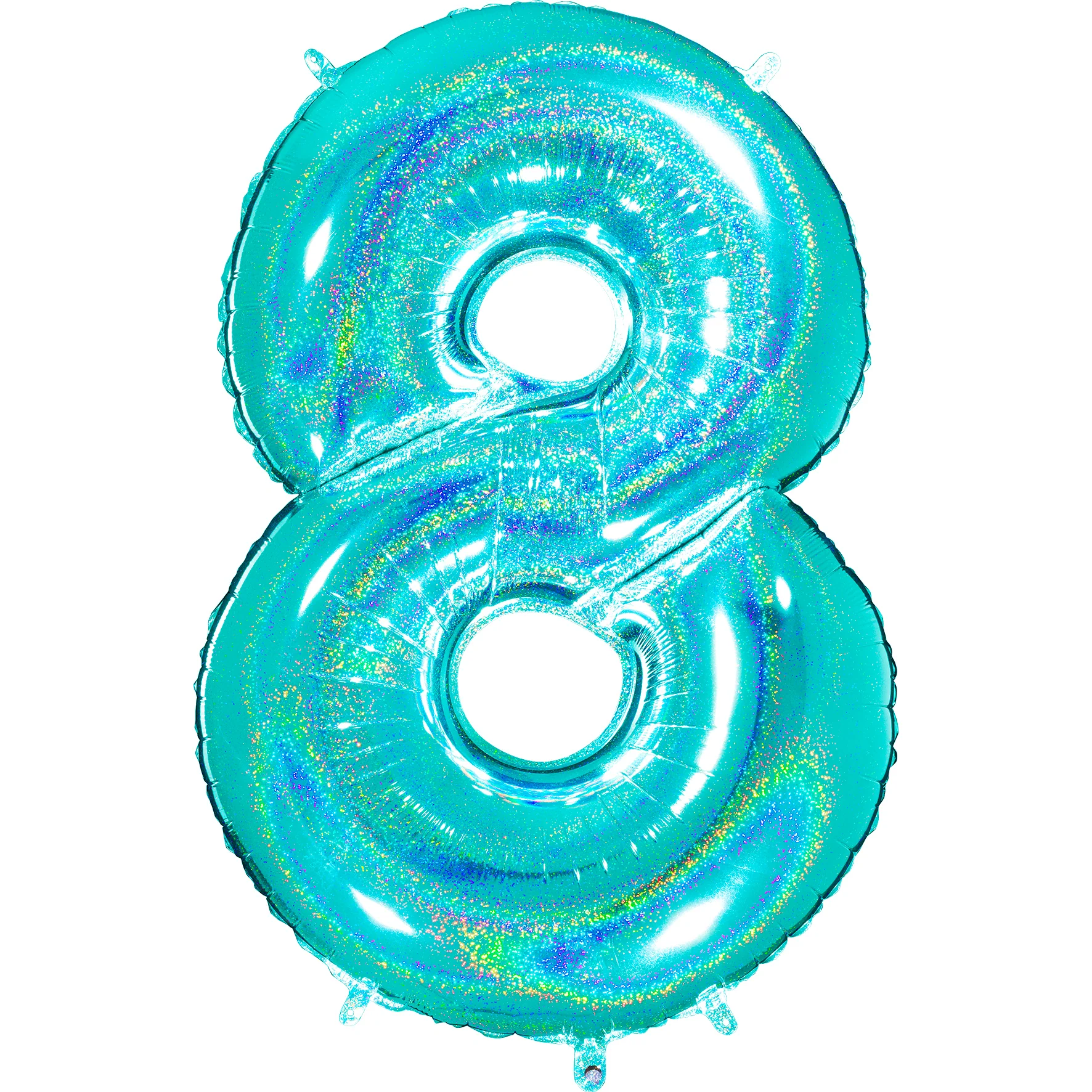 40" (34" Inflated) Number "8" Tiffany Glitter Holographic Balloons