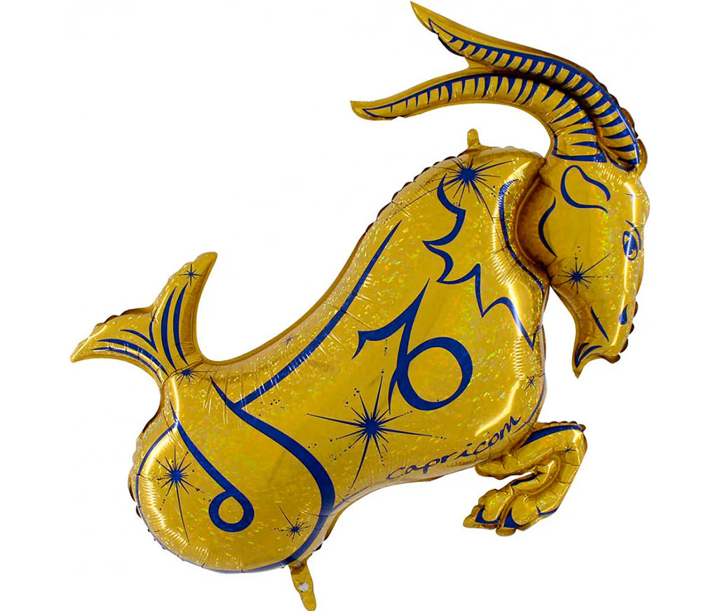 40" (34" Inflated) Zodiac Sign Capricorn Gold Foil Balloon