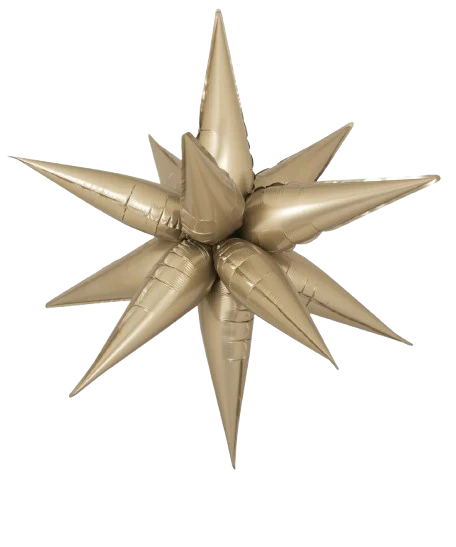 40" Airfill Decor Only Decochamp Brand Starburst Champagne Foil (12 Piece Kit) Balloon