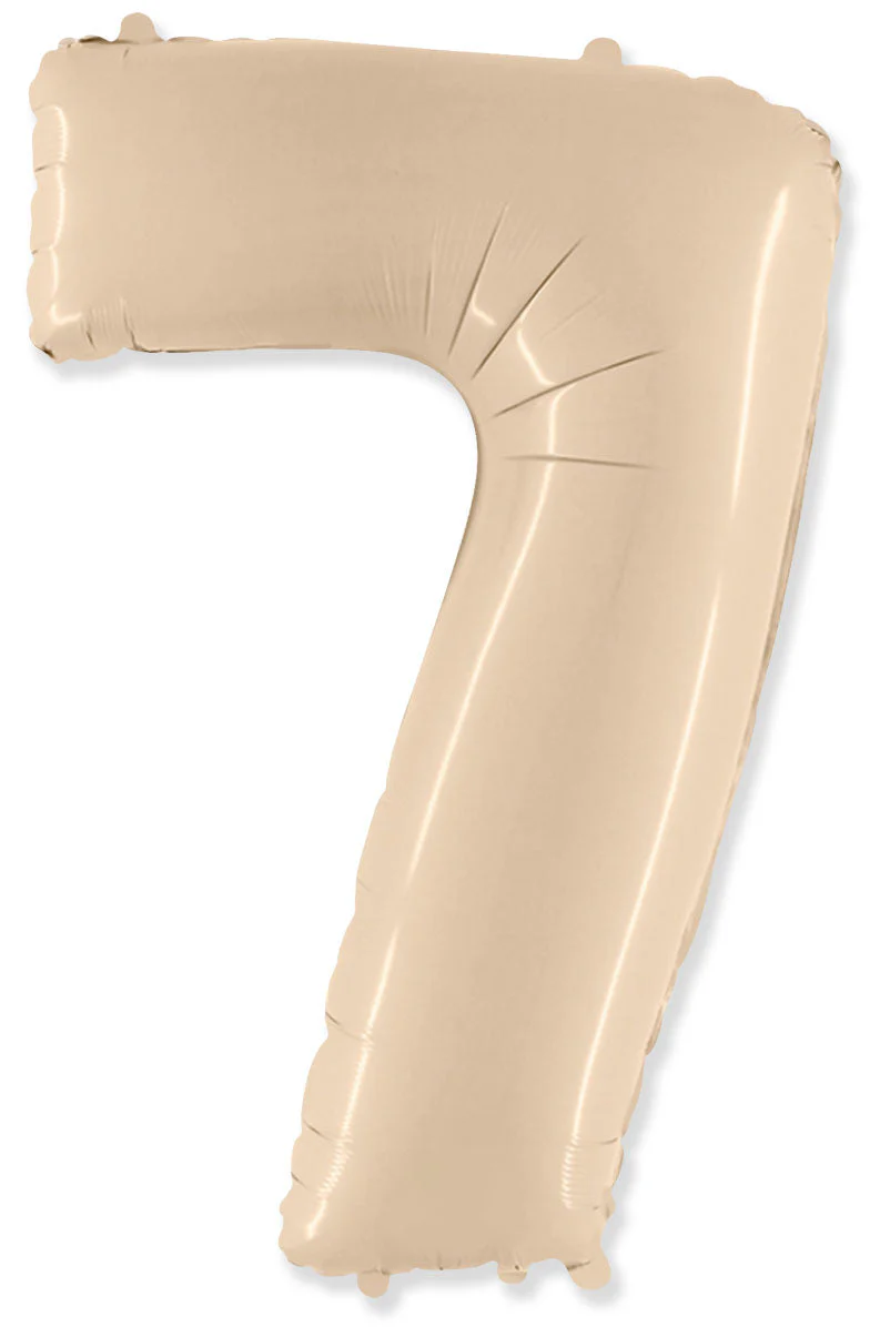 32" Inflated (40" Uninflated Approx) Satin Cream Number "7" Foil Balloon Flexmetal