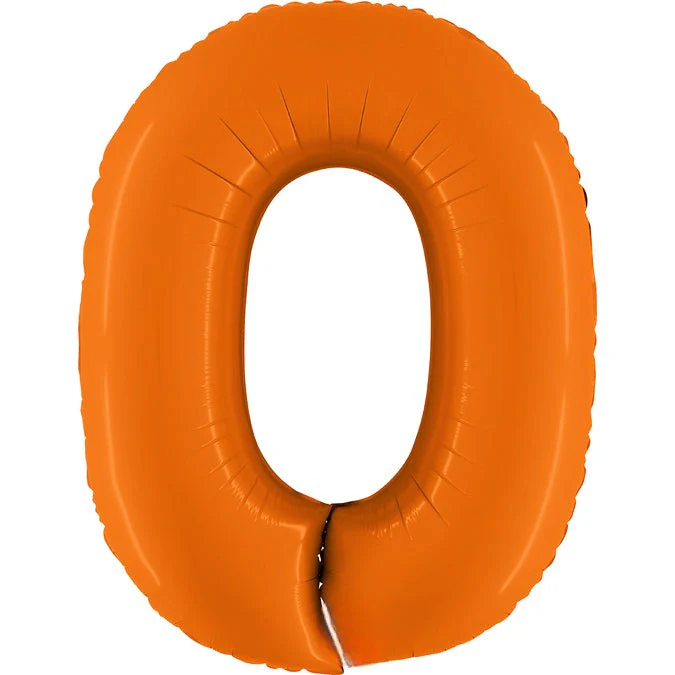 40" (34" Inflated) Number 0 Matte Orange Foil Balloon