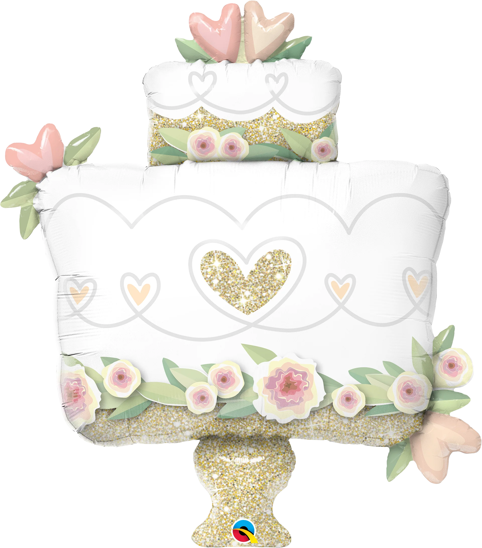 41" Glitter Gold Wedding Cake Foil Balloon