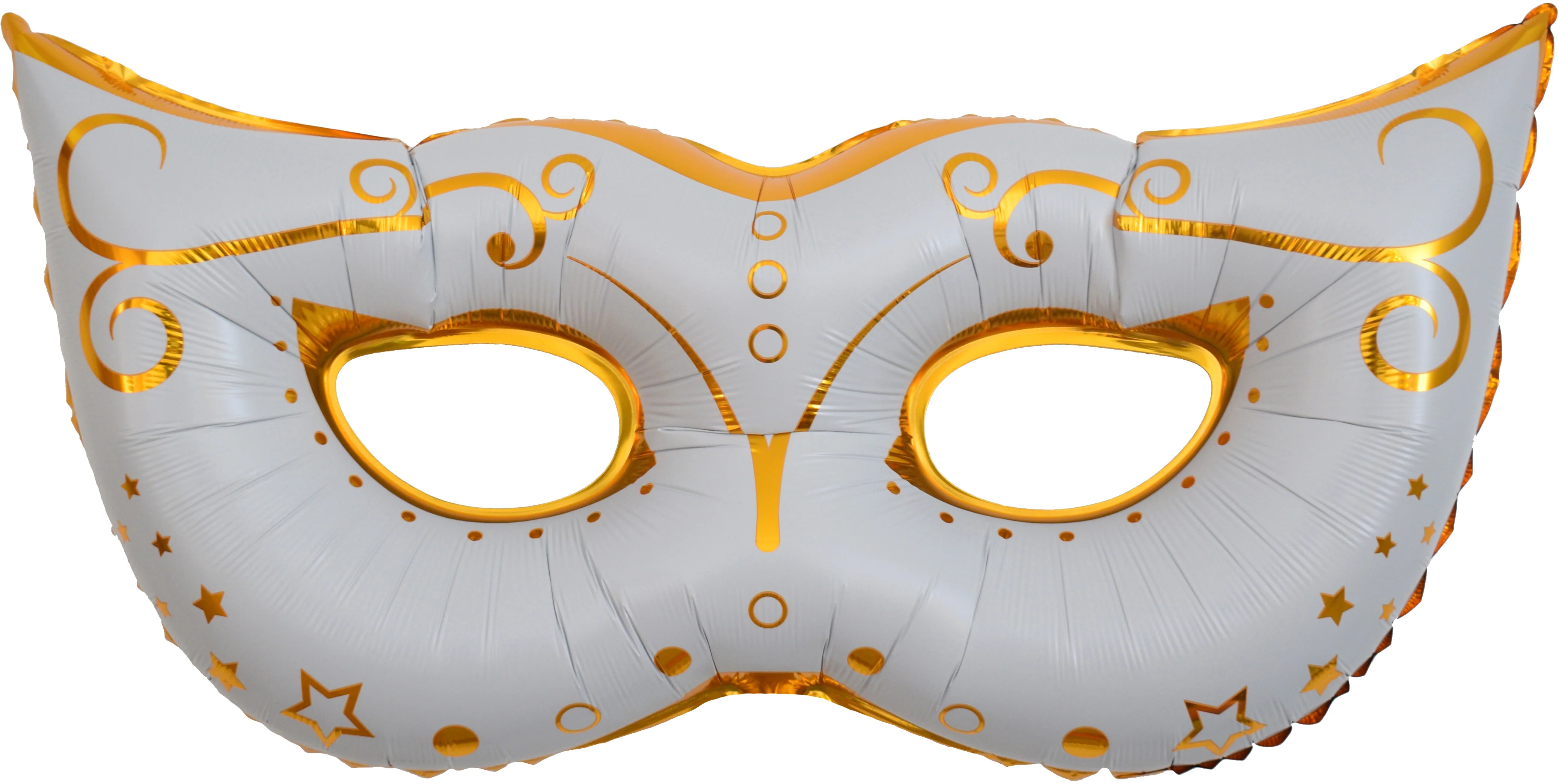 42" Airfill Only White Mask With Decoration Foil Balloon