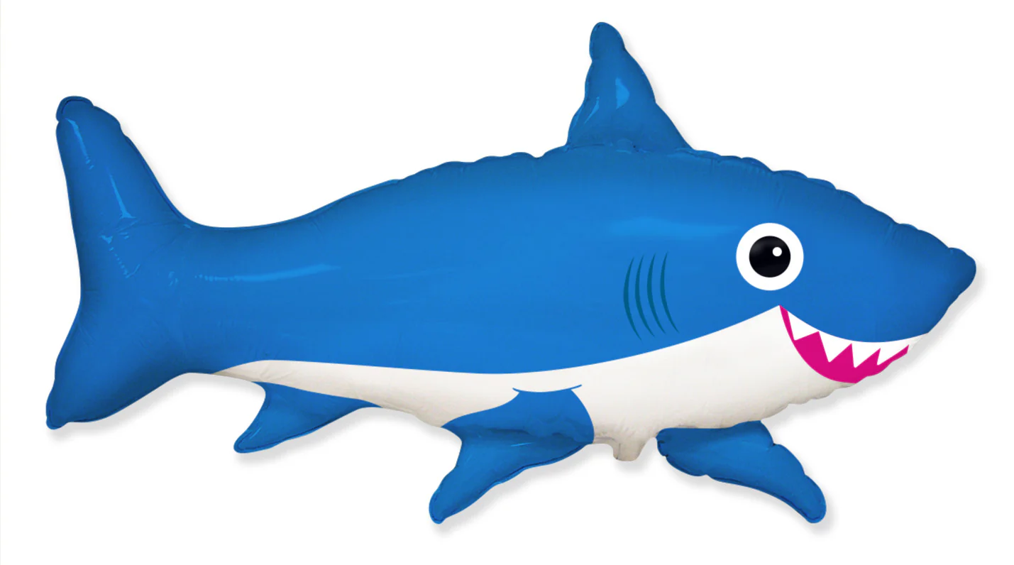 42" Jumbo Foil Shaped Balloon Happy Shark Blue