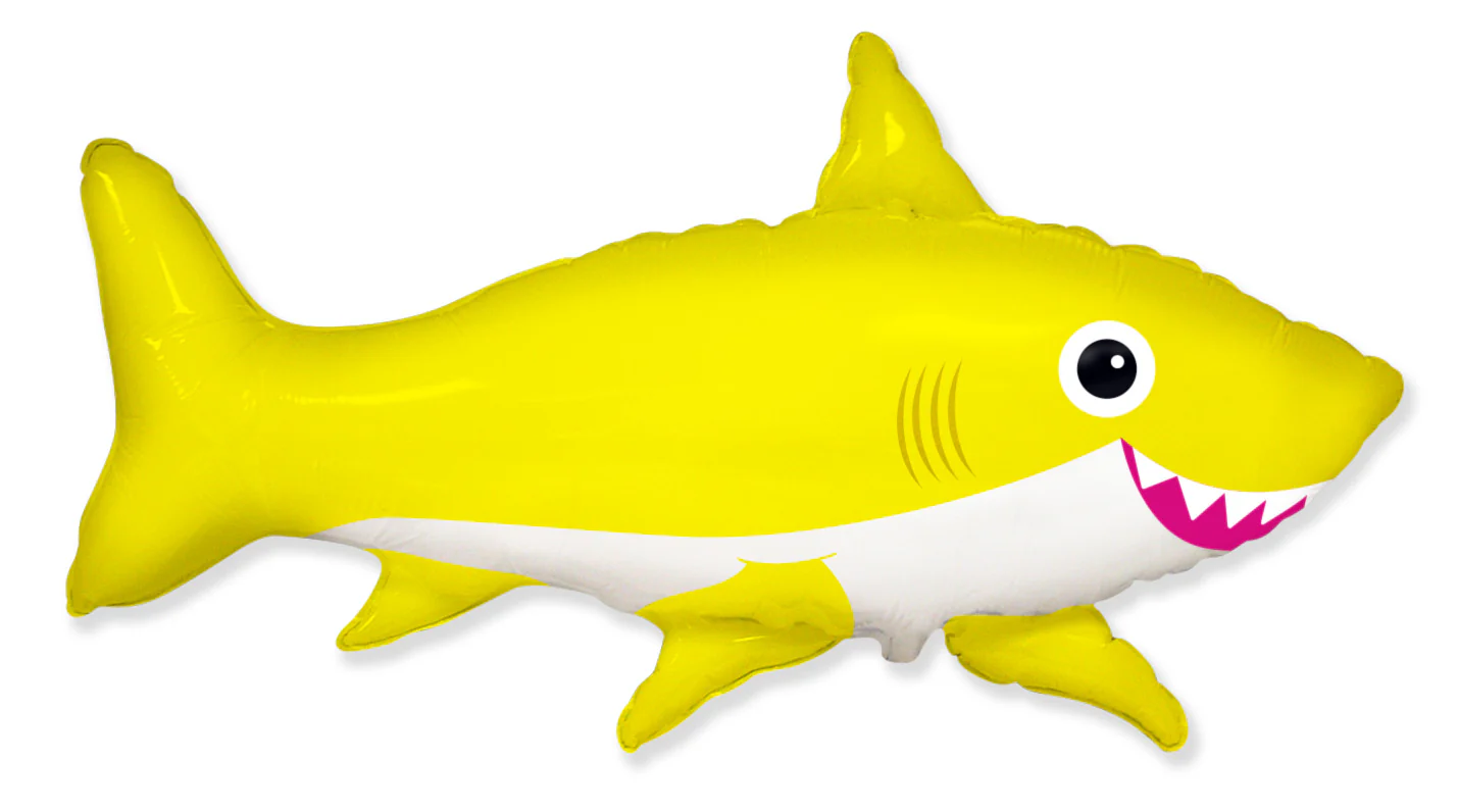 42" Jumbo Foil Shaped Balloon Happy Shark Yellow