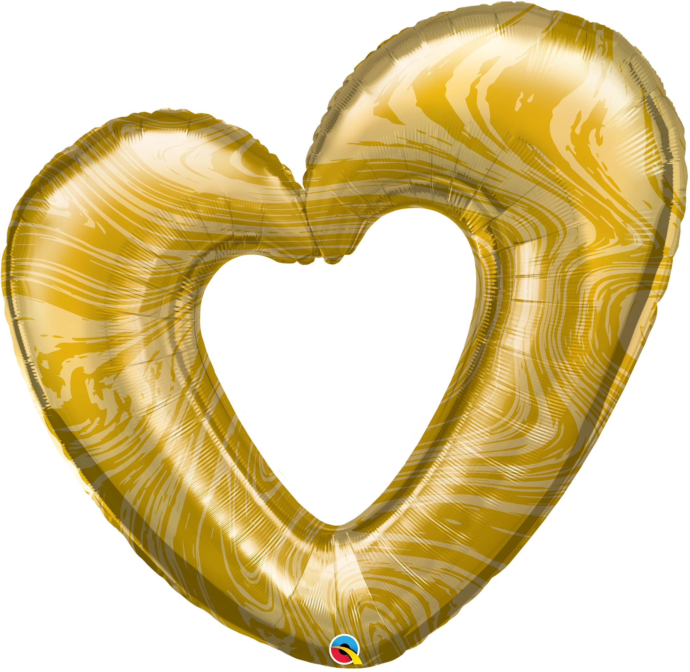 42" Open Marble Heart - Gold Foil Balloon