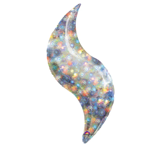 42" SuperShape Holo Fireworks Curve Balloon