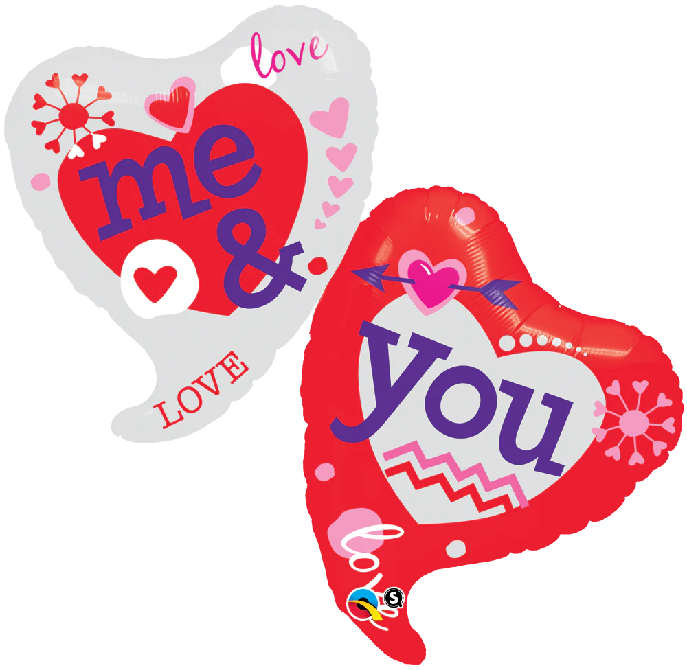 42" You and Me Two Hearts Balloon
