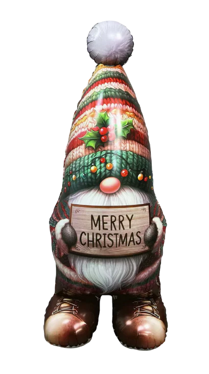 42" Standing Airfill Only Christmas Gnome Red Foil Balloon