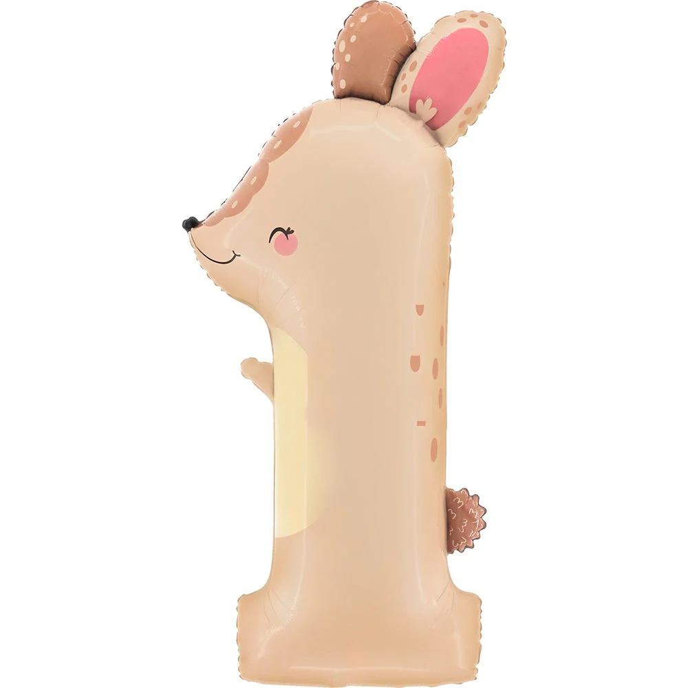 44" The Puppyloons Number 1 Bunny Foil Balloon