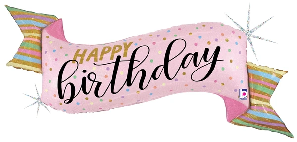 45" Pastel Birthday Banner Foil Balloon