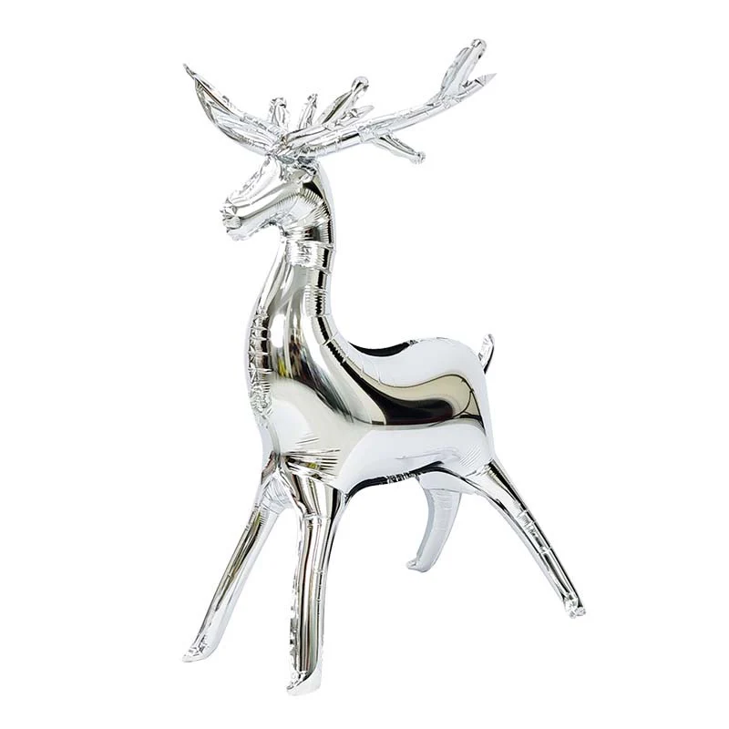 47" Airfill Only Standing Silver Deer Foil Balloon