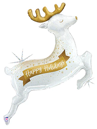 48" Glistening Holiday Reindeer Foil Balloon