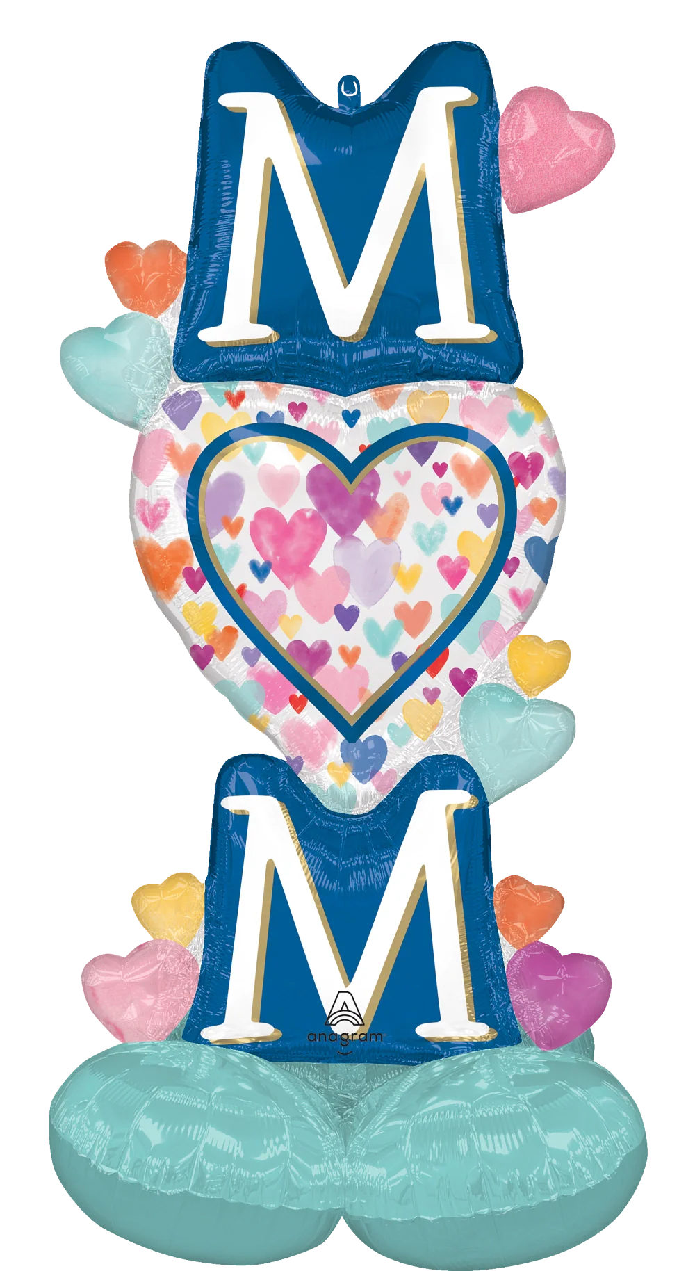 49" Airloonz Large Mom Sprinkled Hearts Foil Balloon