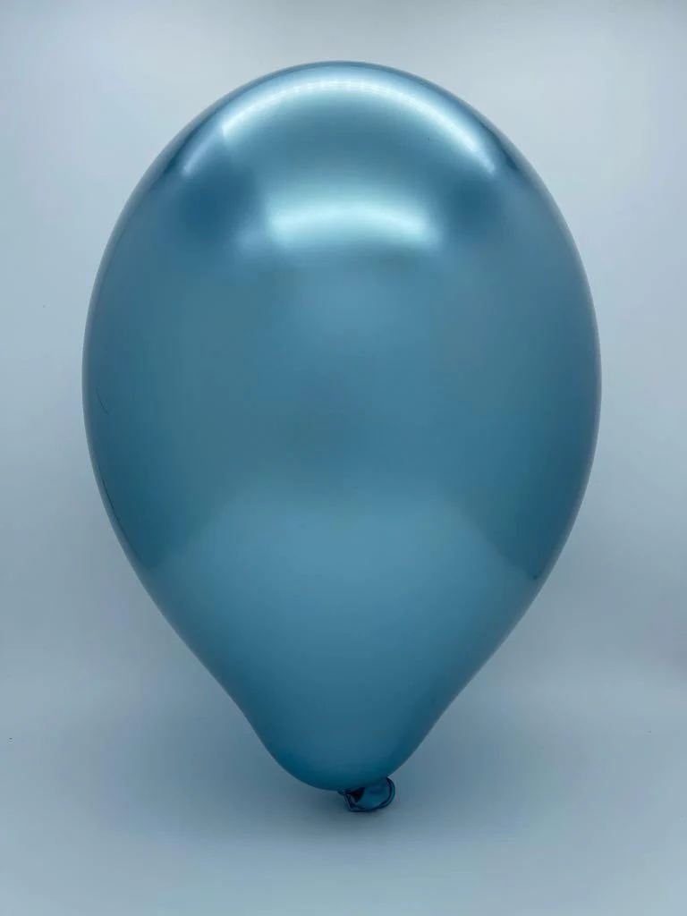 5" Cattex Titanium (Chrome/Mirror) Sky Blue Latex Balloons (100 Per Bag) - Image 2