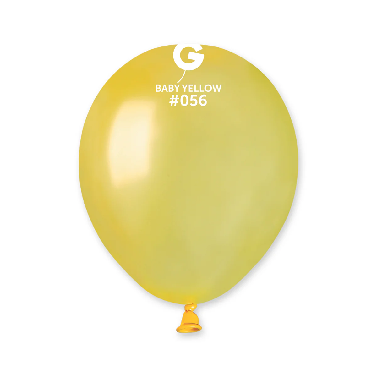 5" Gemar Latex Balloons (Bag of 100) Metallic Baby Yellow