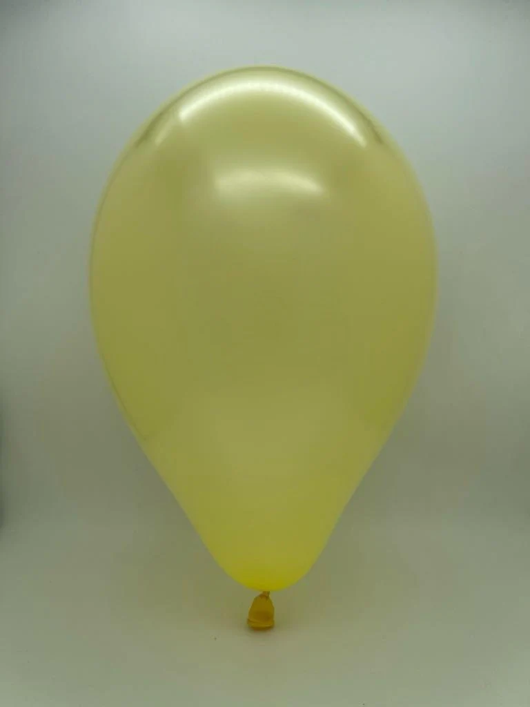 5" Gemar Latex Balloons (Bag of 100) Metallic Baby Yellow - Image 2