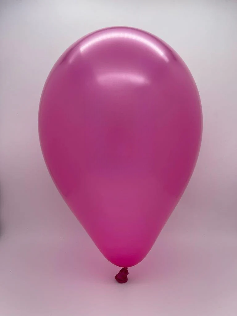 5" Gemar Latex Balloons (Bag of 100) Metallic Fuchsia - Image 2