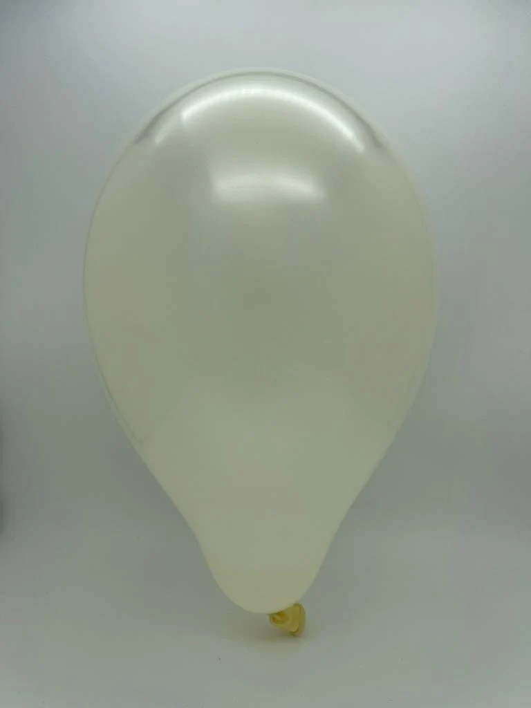 5" Gemar Latex Balloons (Bag of 100) Metallic Ivory - Image 2