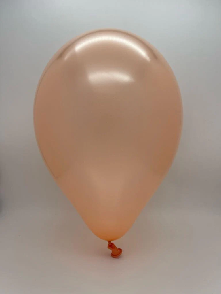 5" Gemar Latex Balloons (Bag of 100) Metallic Peach - Image 2