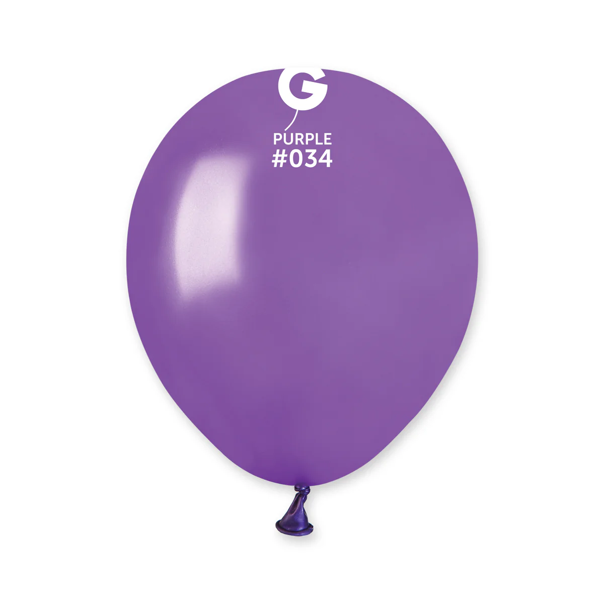 5" Gemar Latex Balloons (Bag of 100) Metallic Purple