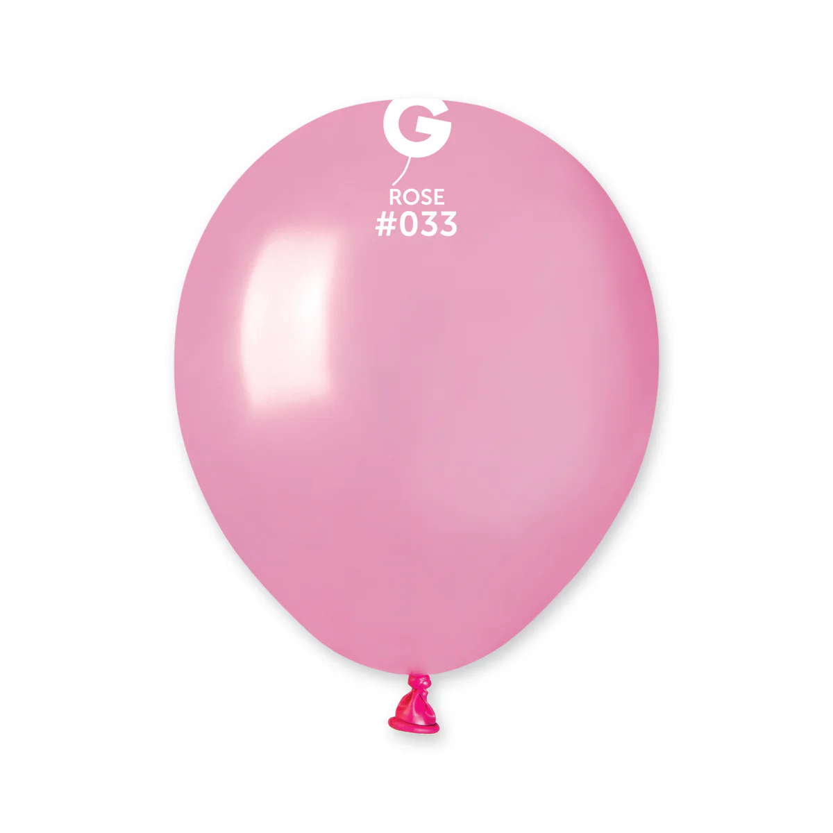 5" Gemar Latex Balloons (Bag of 100) Metallic Rose