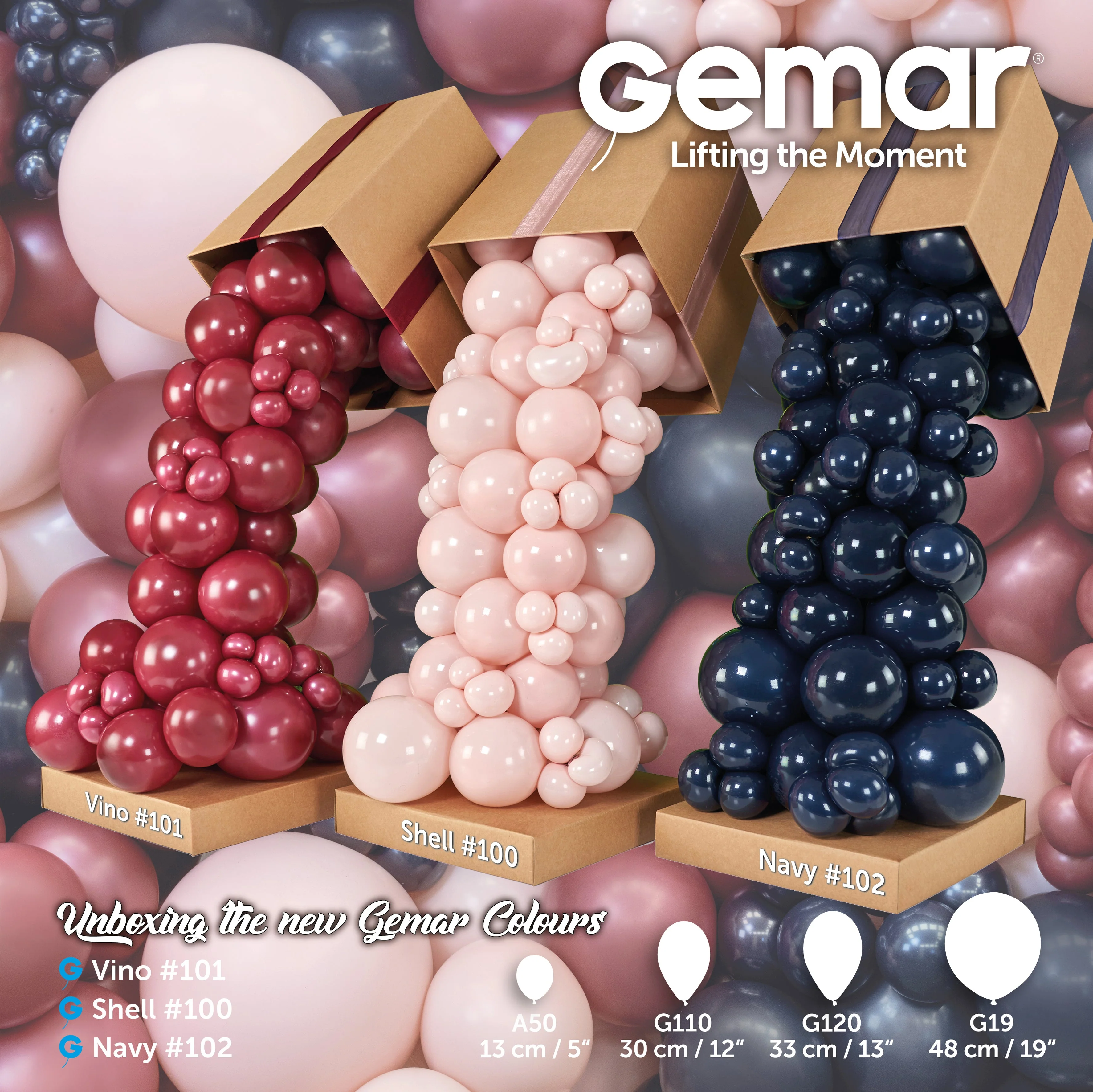 5" Gemar Latex Balloons (Bag of 100) Standard Navy - Image 2