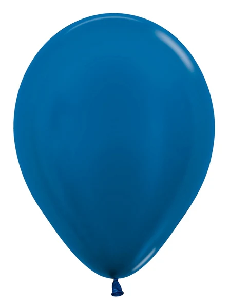5" Latex Balloons (100 Per Bag) Metallic/Pearl Blue Sempertex/Betallatex