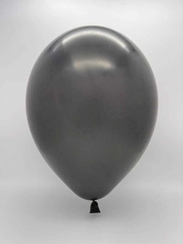 5" Metallic Black Decomex Latex Balloons (100 Per Bag) - Image 2