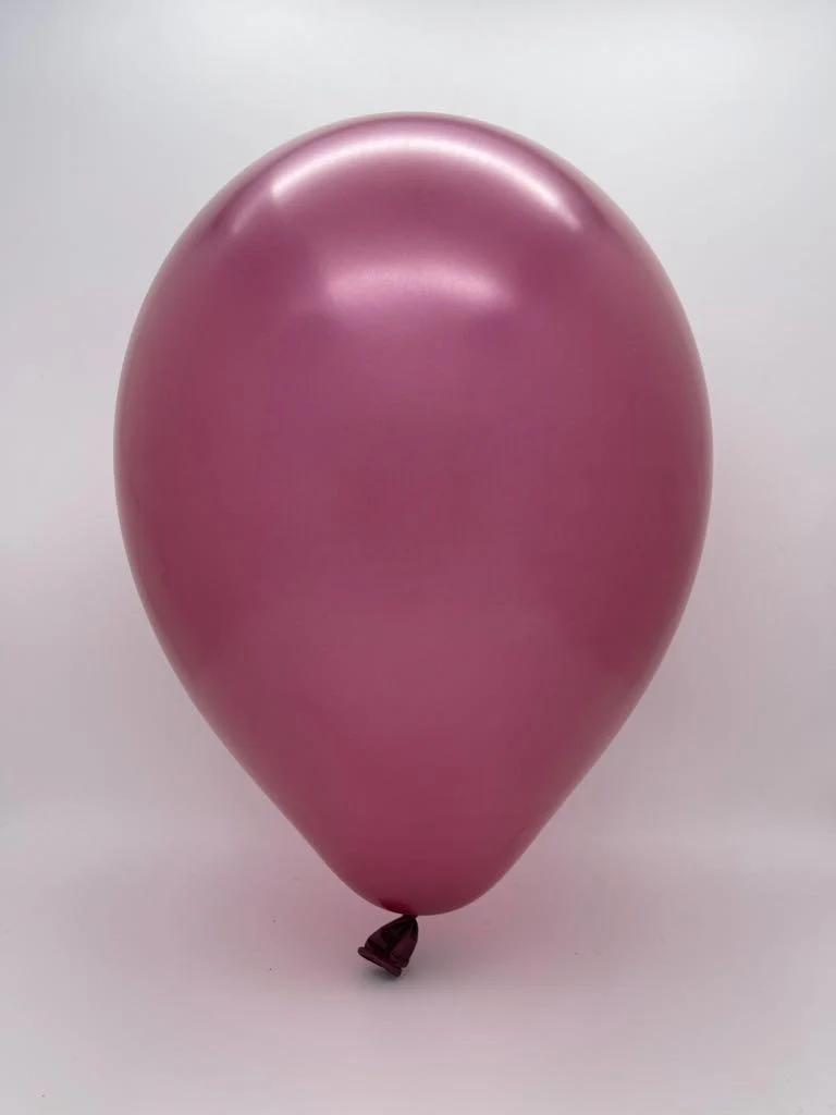5" Metallic Burgundy Decomex Latex Balloons (100 Per Bag) - Image 2