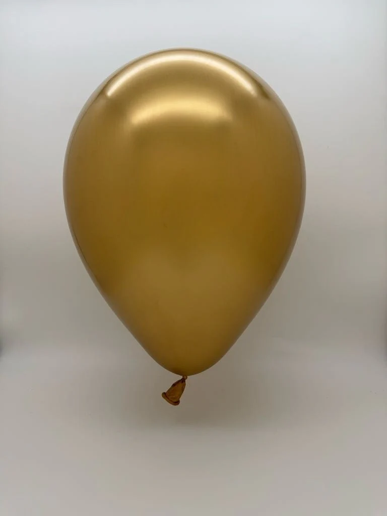 5'' Balloonia Latex Balloons Professional Line Brilliant Gold (100 Per Bag) - Image 2
