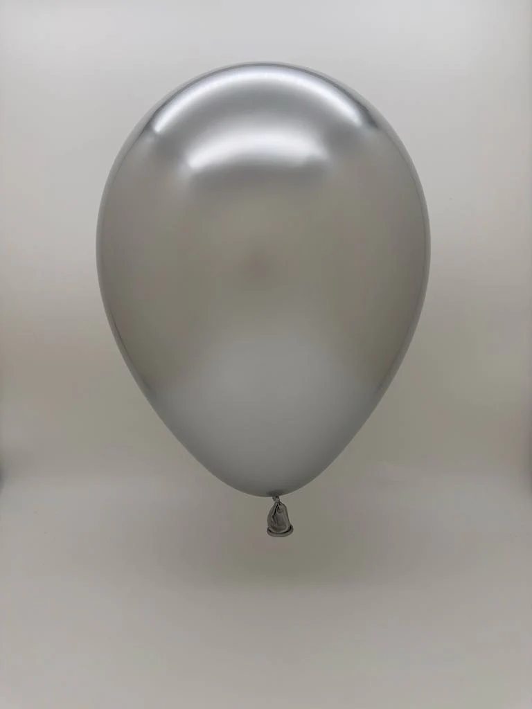 5'' Balloonia Latex Balloons Professional Line Brilliant Silver (100 Per Bag) - Image 2