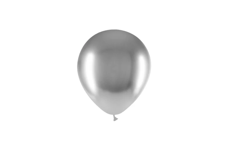 5'' Balloonia Latex Balloons Professional Line Brilliant Silver (100 Per Bag) - Image 3