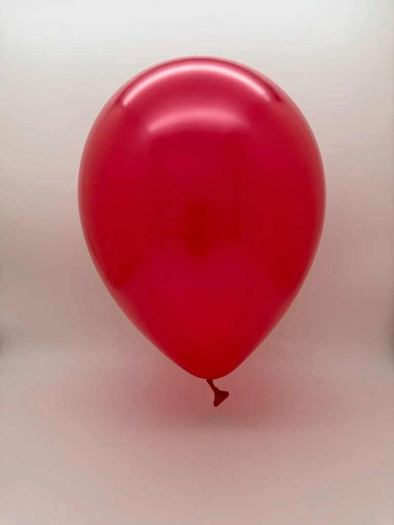 5'' Balloonia Latex Balloons Professional Line Metallic Red (100 Per Bag) - Image 2