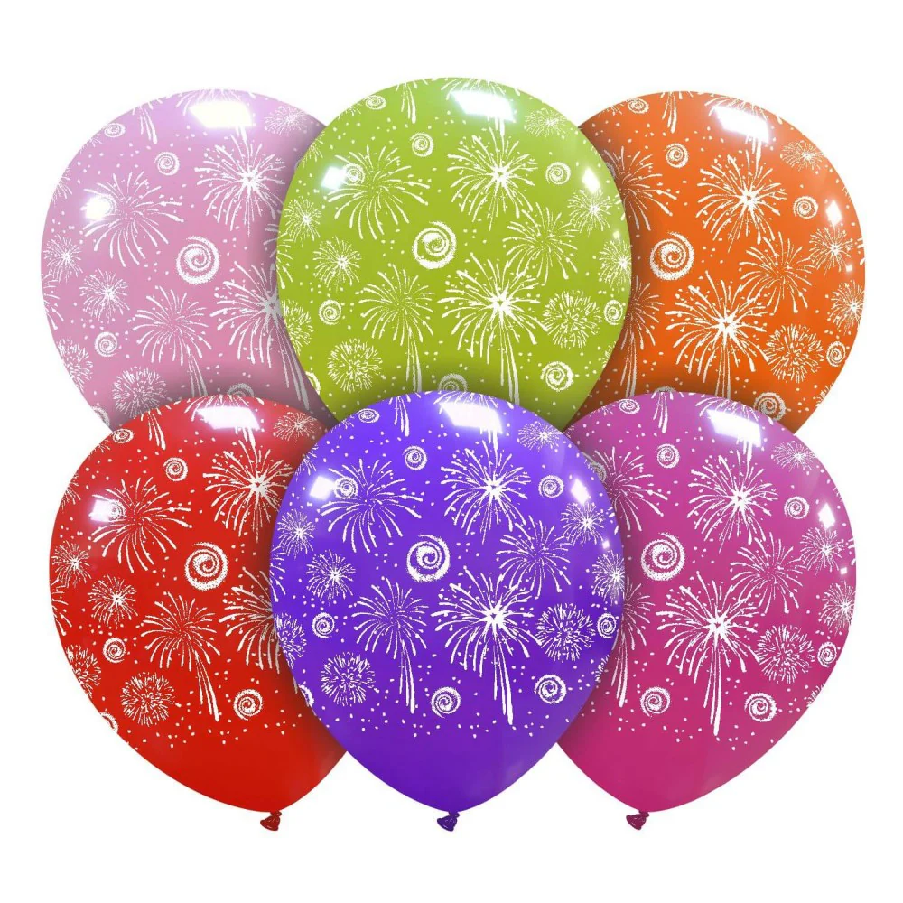 5" Fireworks All Around (100 Per Bag) Cattex Brand Printed Latex Balloons