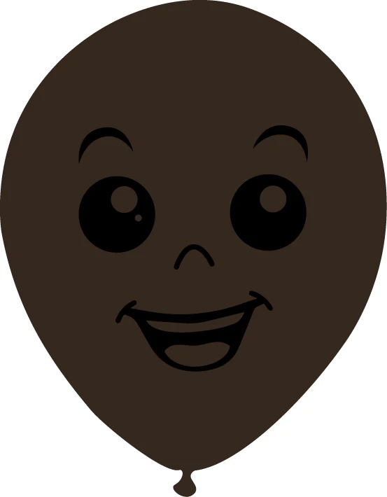5" Latex Balloons Single Sided (25 Per Bag) Face Print 01 Decomex Chocolate Brown