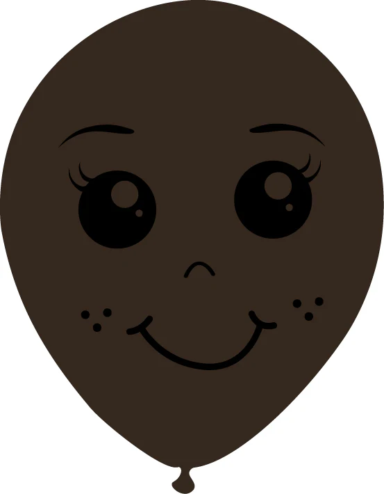 5" Latex Balloons Single Sided (25 Per Bag) Face Print 02 Decomex Chocolate Brown